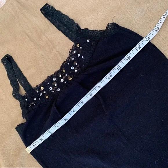 EYESHADOW Beaded sequin and lace camisole - Picture 5 of 9